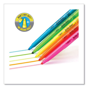 BIC® Brite Liner Highlighter, Fluorescent Yellow Ink, Chisel Tip, Yellow-black Barrel, Dozen freeshipping - TVN Wholesale